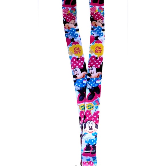 NWOT Disney Mini Mouse Lanyard & Key Chain - Picture 2 of 3